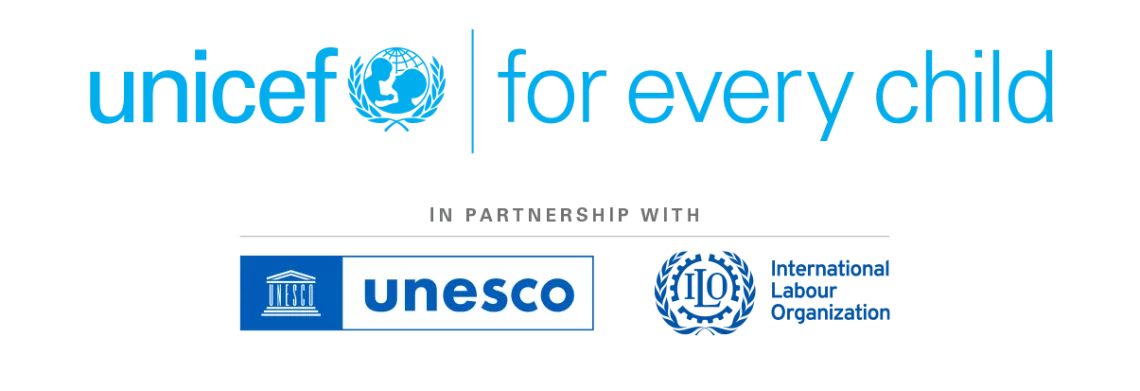 UNICEF, UNESCO and ILO logos