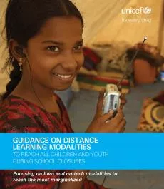 Cover for the Guidance on distance learning modalities report