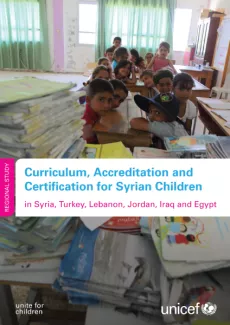 Cover of Curriculum, accreditation and certification for Syrian children report