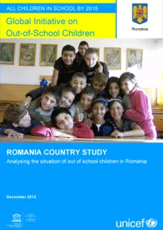 Cover image of a group of smiling happy children in a classroom for the Romania country report 2012